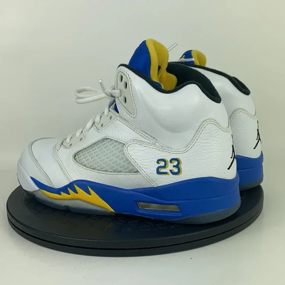 Nike Air Jordan 5 Retro 'Laney' 2013 White/Blue 136027-189 Men's Size 8 - Picture 7 of 12